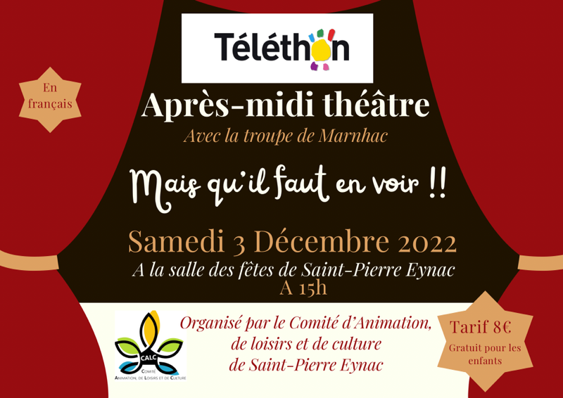 Téléthon Saint Pierre Eynac : Après midi théâtre