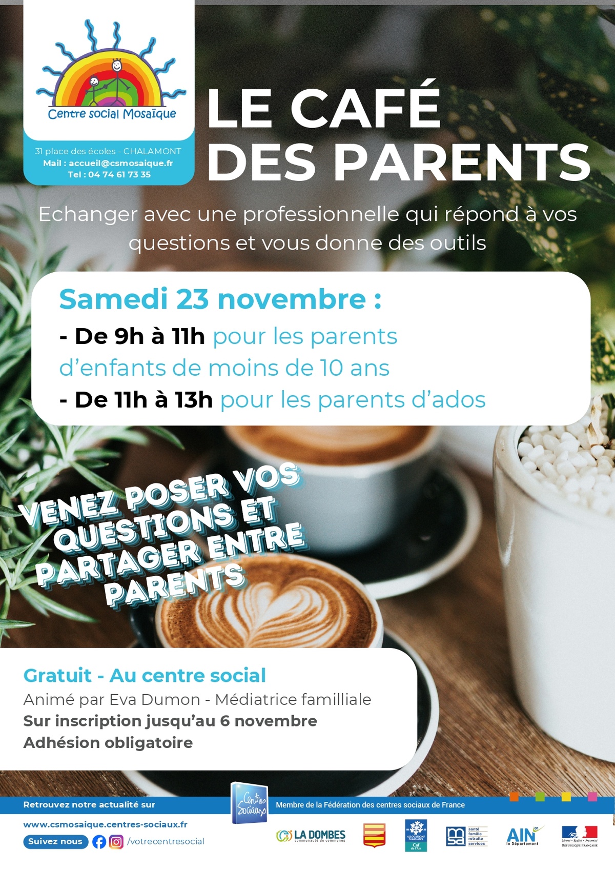 Centre social- Café parents 23 novembre