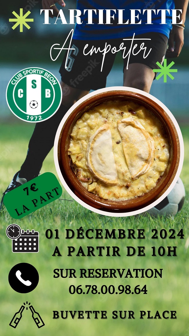 Tartiflette à emporter Club Sportif Béon 1/12