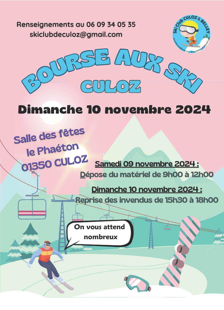 Bourse aux skis 9 - 10 novembre salle des fêtes