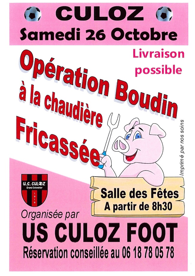 Opération boudin Foot culoz 26/10 salle des fêtes