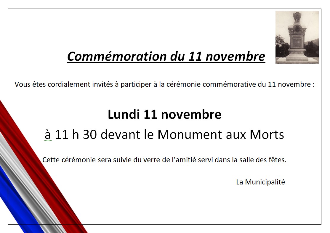 Commémoration du 11 novembre