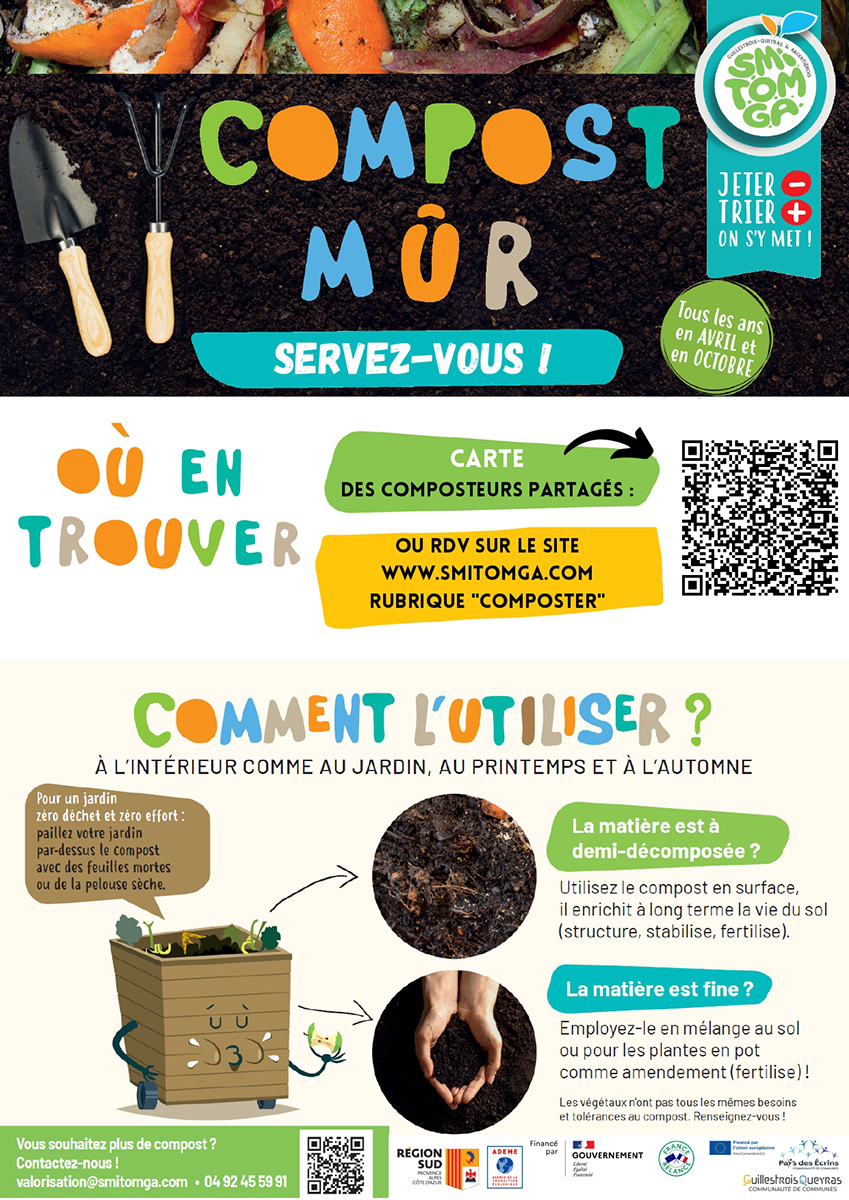 Compost mûr en libre service.