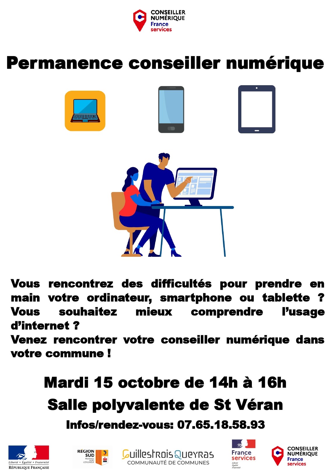 🖥️ Ce mardi 15 octobre : permanence conseiller numérique.