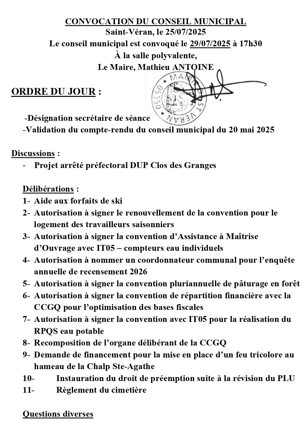 convocation conseil-municipal-saint-veran-29-07-2025