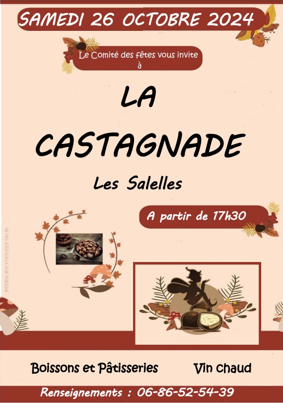 Rappel : Castagnade du Comité des Fêtes samedi 26 oct. 17h30