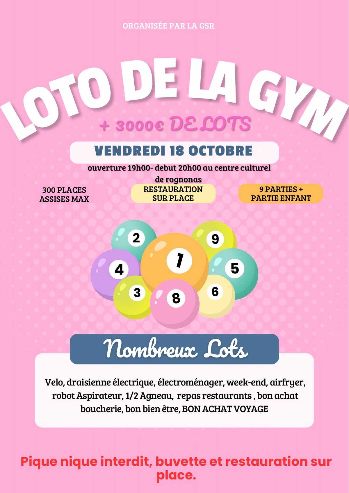 LOTO DE LA GYM à Rognonas