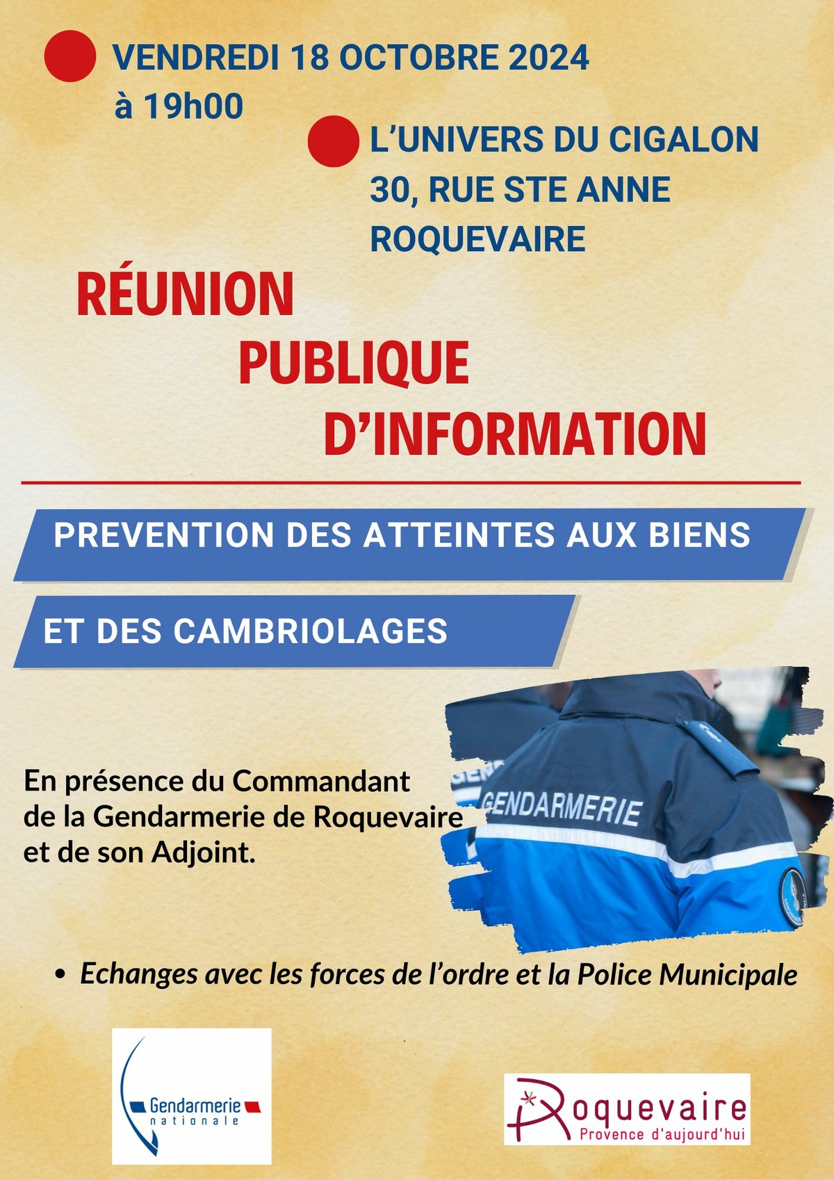 REUNION SUR LES ATTEINTES AUX BIENS ET AUX PERSONNES