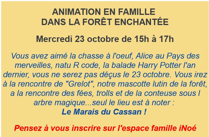 Animation en famille dans la Forêt enchantée