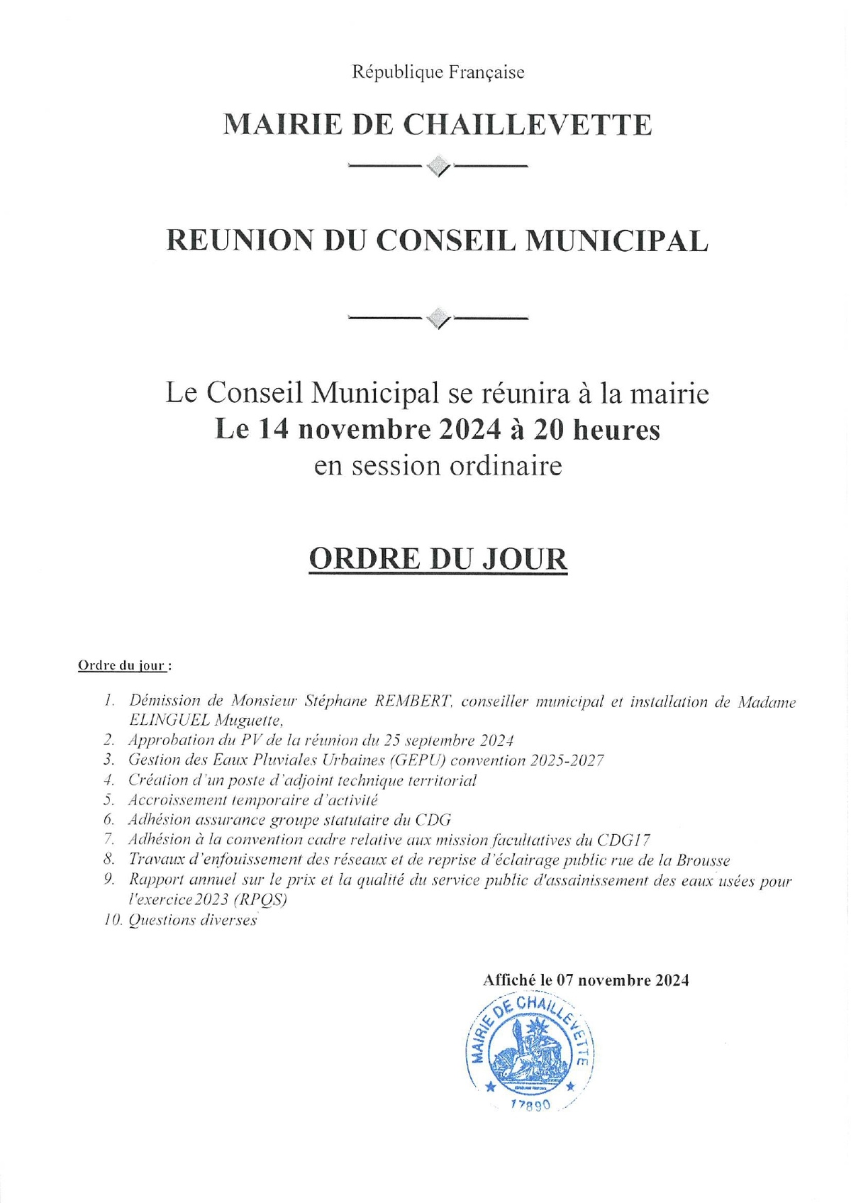 CONSEIL MUNICIPAL