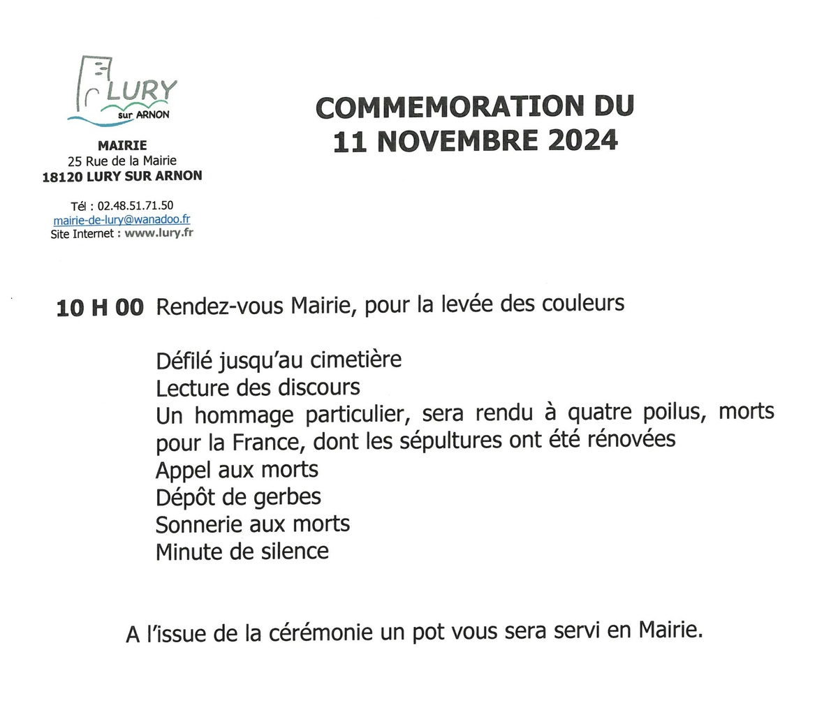 COMMEMORATION DU 11 NOVEMBRE