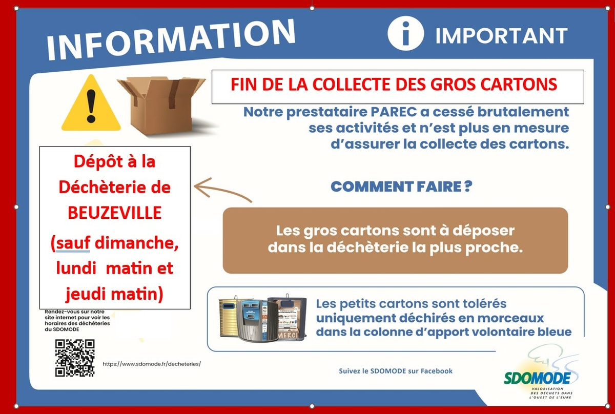 Dépot de cartons interdit