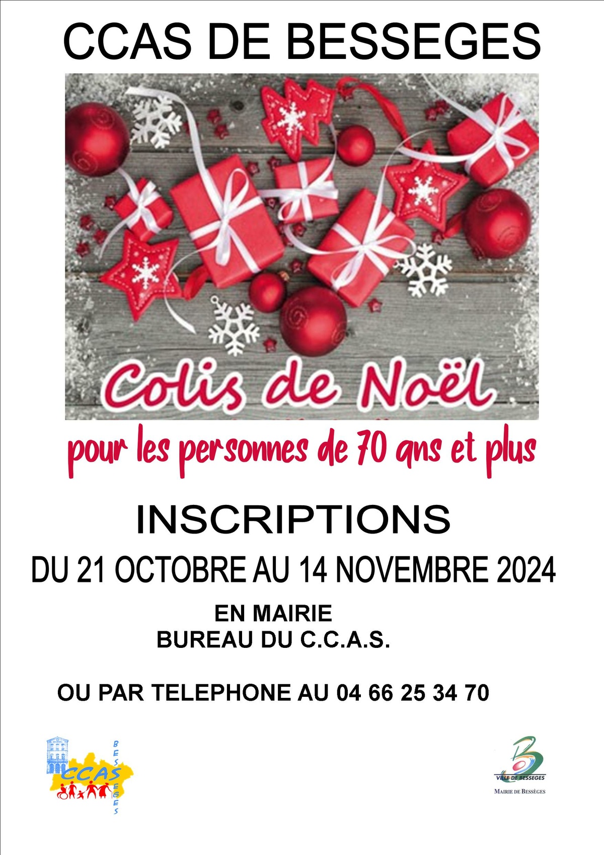 Inscriptions pour le colis de noël des plus de 70 ans