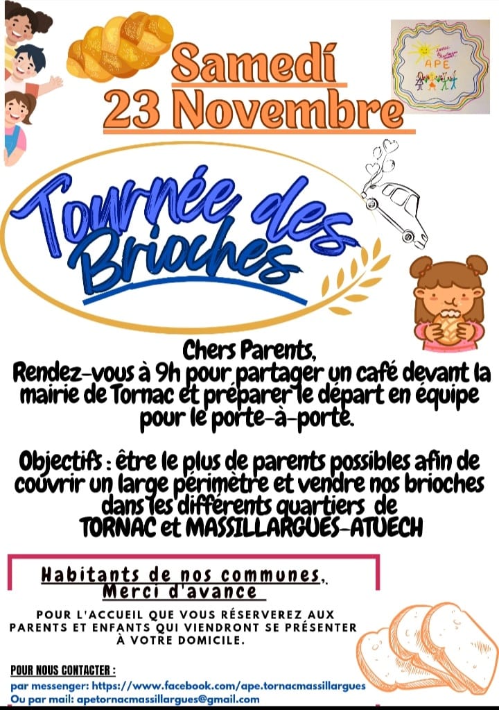 Tournée des brioches de l'APE le 23 novembre