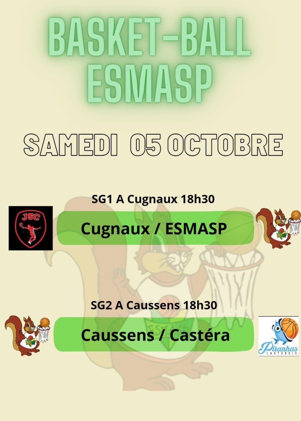 Basket samedi prochain