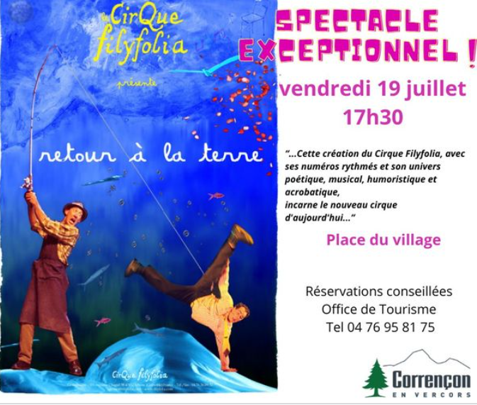 Filyfolia spectacle de cirque moderne vendredi 19 juillet à 17h30 sur la place du village