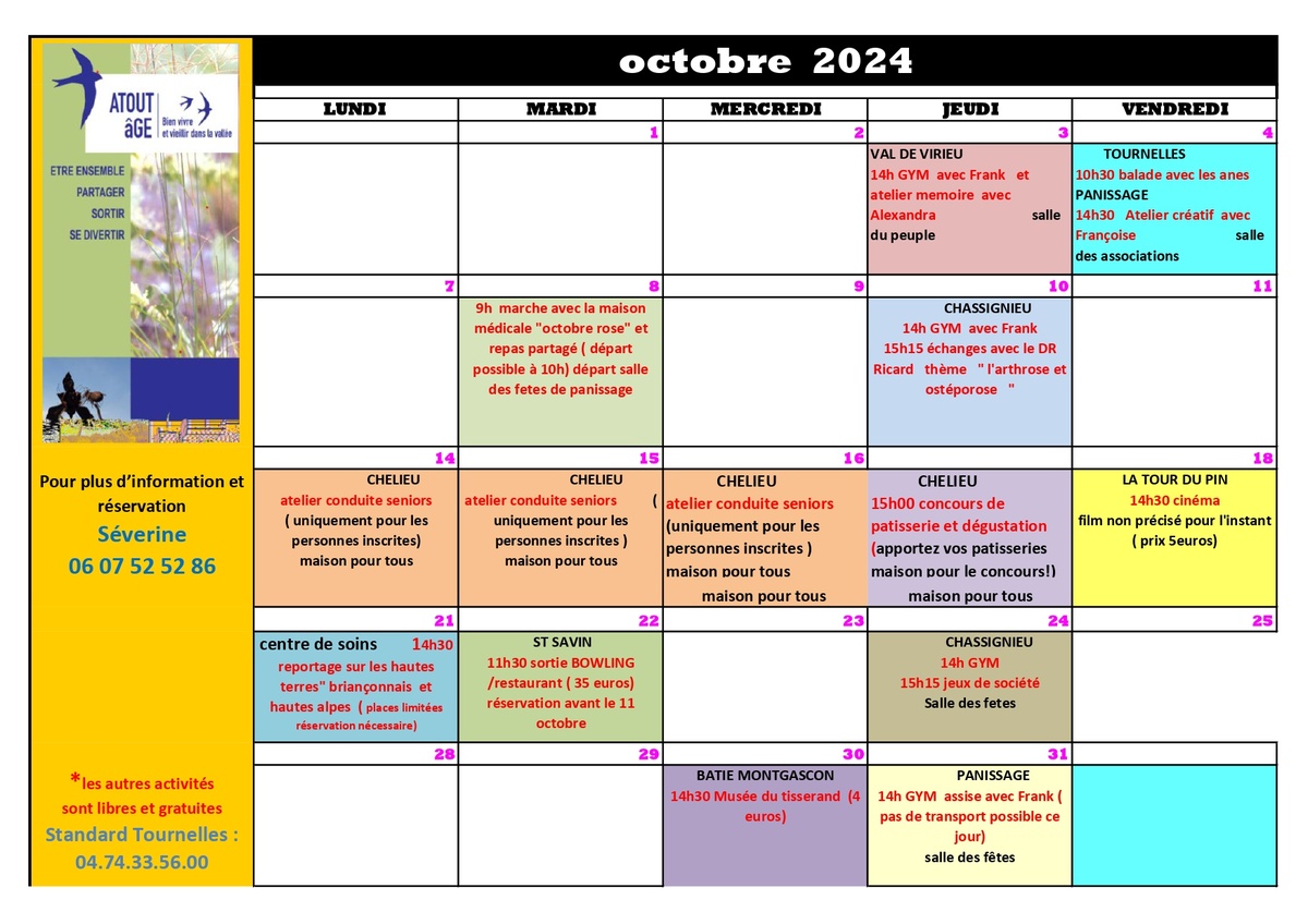 Planning octobre 2024 - Atout âge