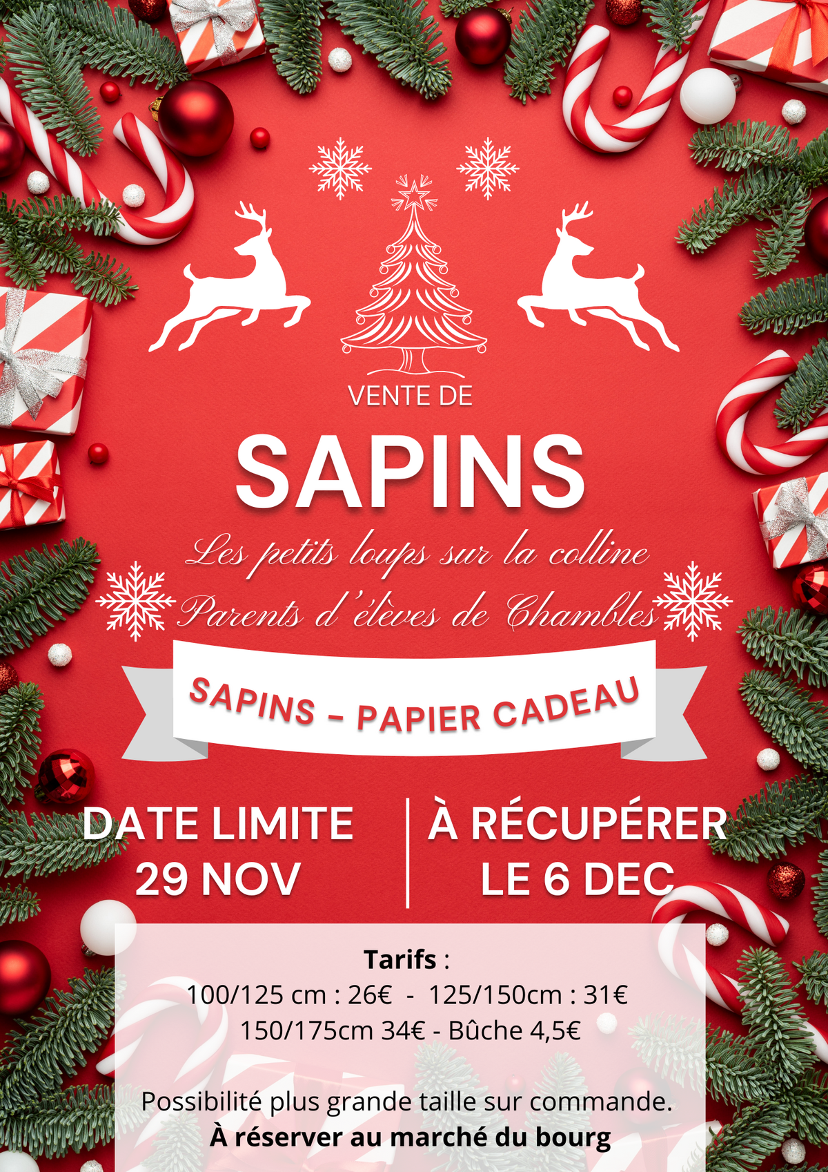 Sapin de Noël et papier cadeau