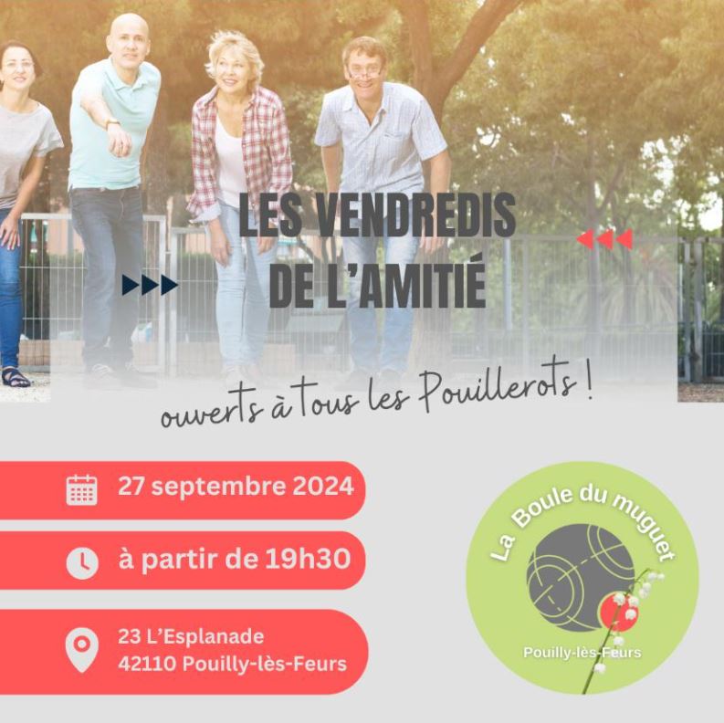 Vendredi de l'amitié - 27 septembre-19h30 - Boule du muguet