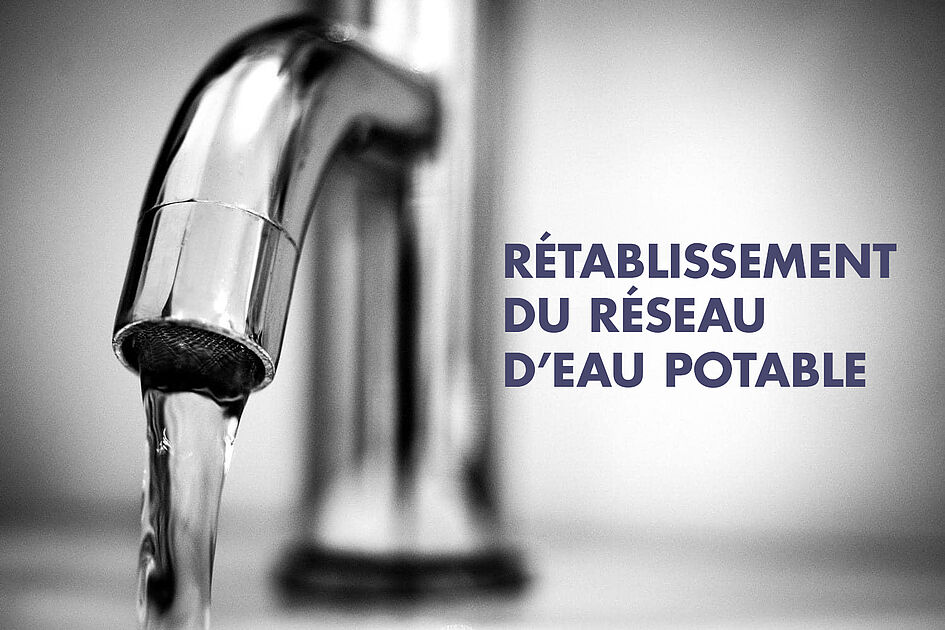 Service d'alimentation en eau entièrement opérationnel