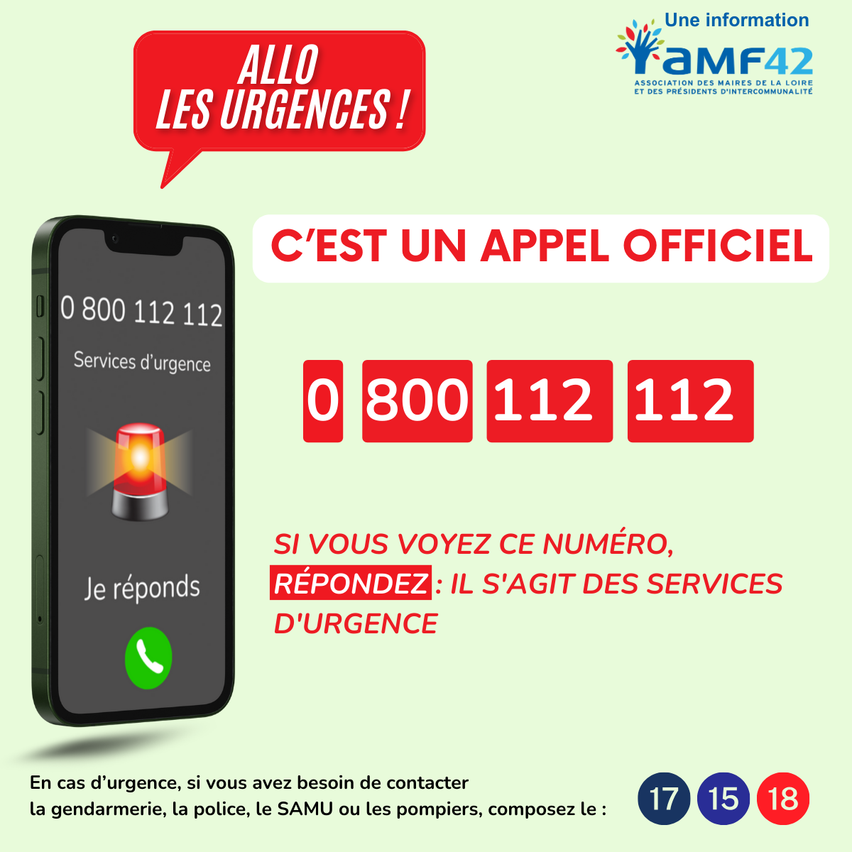 Appel des plateformes d'urgence