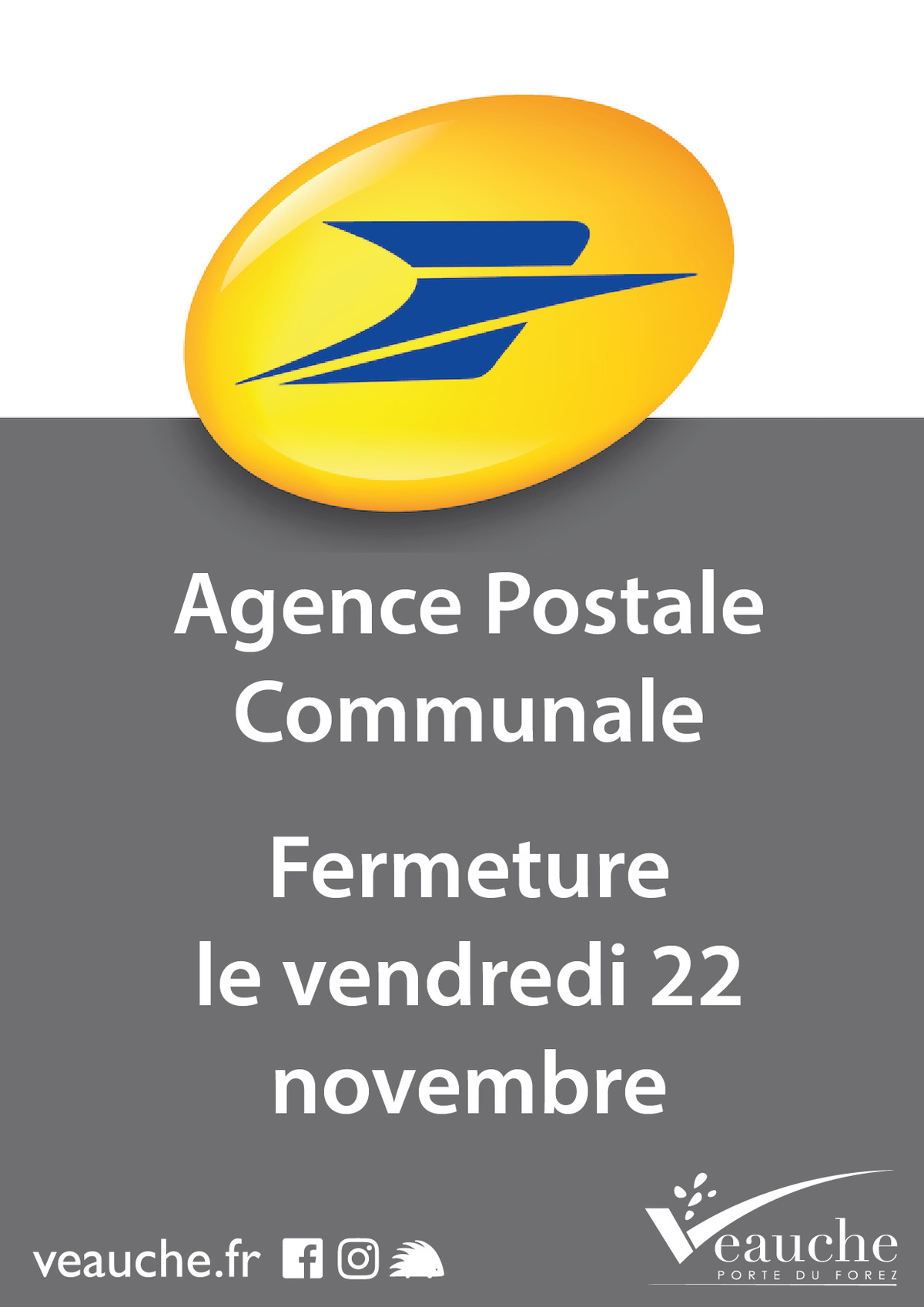 Fermeture de l’Agence Postale communale le 22/11/2024