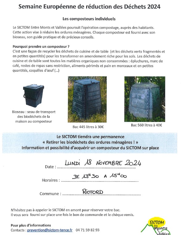 📌🌱 Information sur le compostage lundi 18/11 en Mairie🌱📌