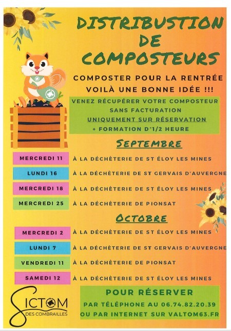 Distribution composteurs septembre et octobre