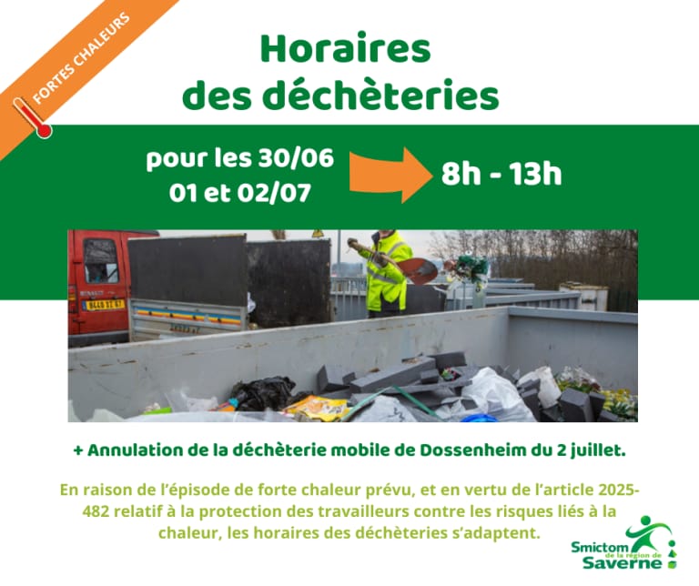 Pas de dechetterie mercredi