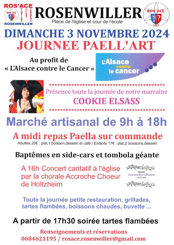 Journée Paëll'Art et Marché artisanal le 3 novembre