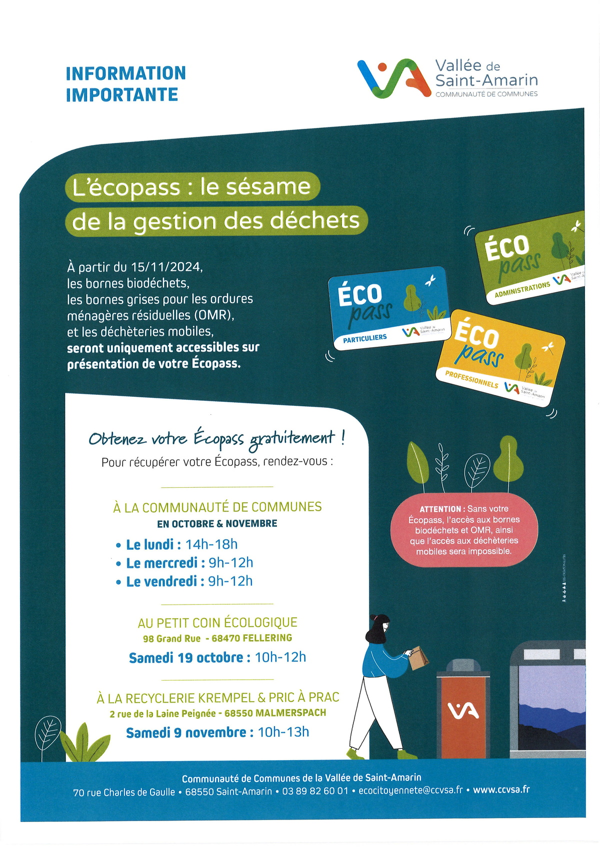 ECOPASS OBLIGATOIRE DES LE 15 11 2024 - DISPONIBLES A MOLLAU