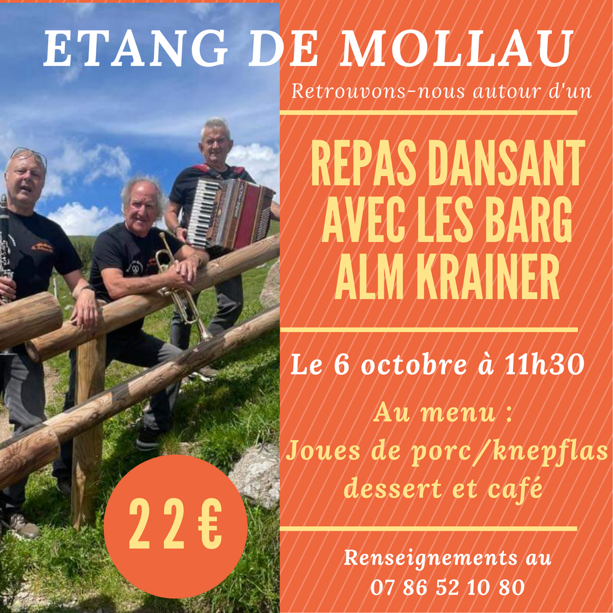 REPAS DANSANT LE 6.10 AVEC LES BARG ALM KRAINER