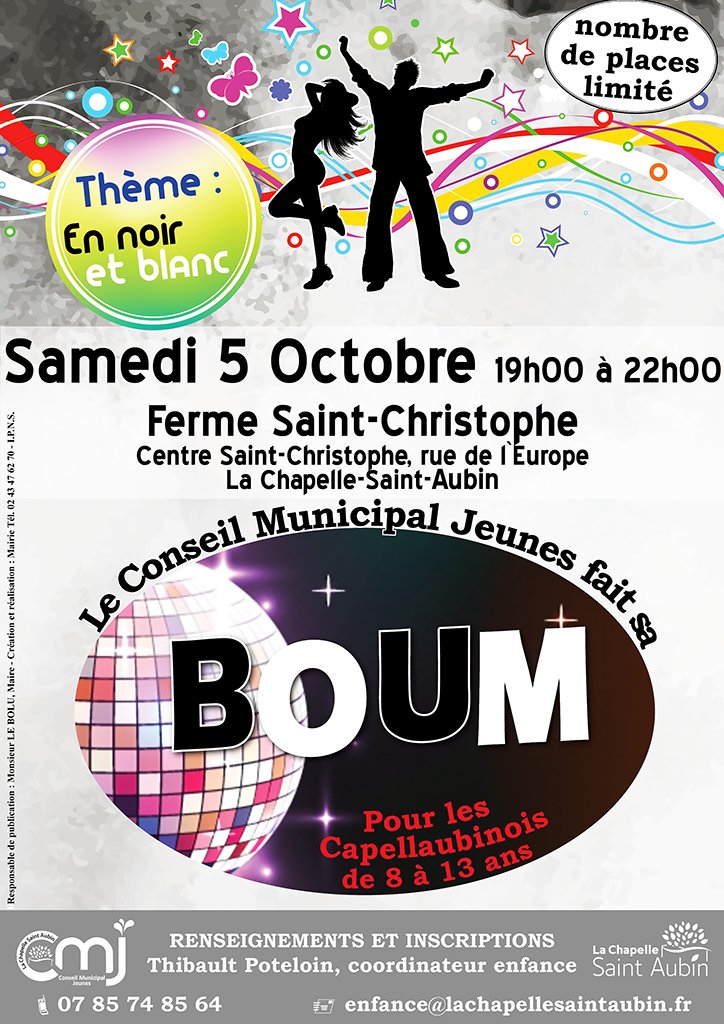 Boum du Conseil Municipal Jeunes le 5 octobre