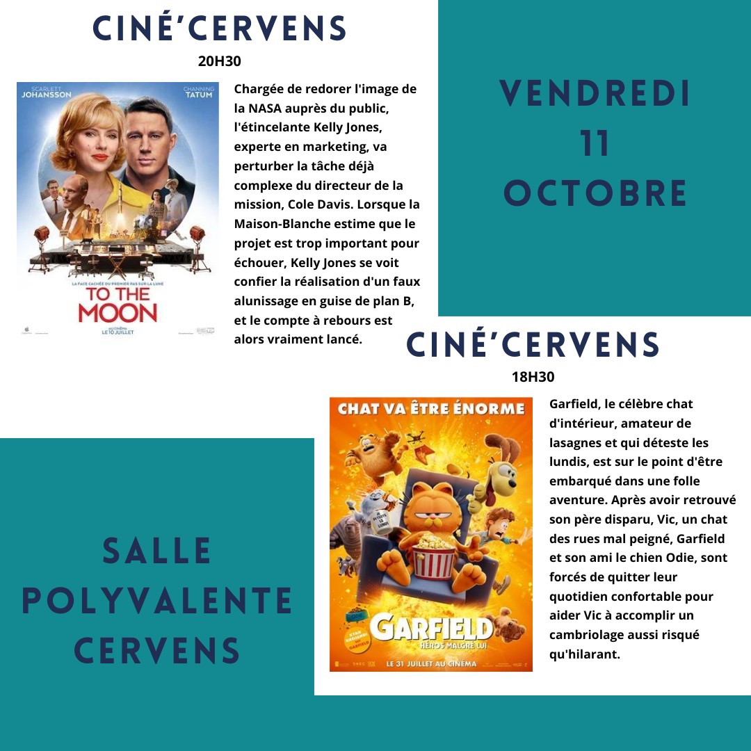 Ciné'Cervens le vendredi 11 octobre