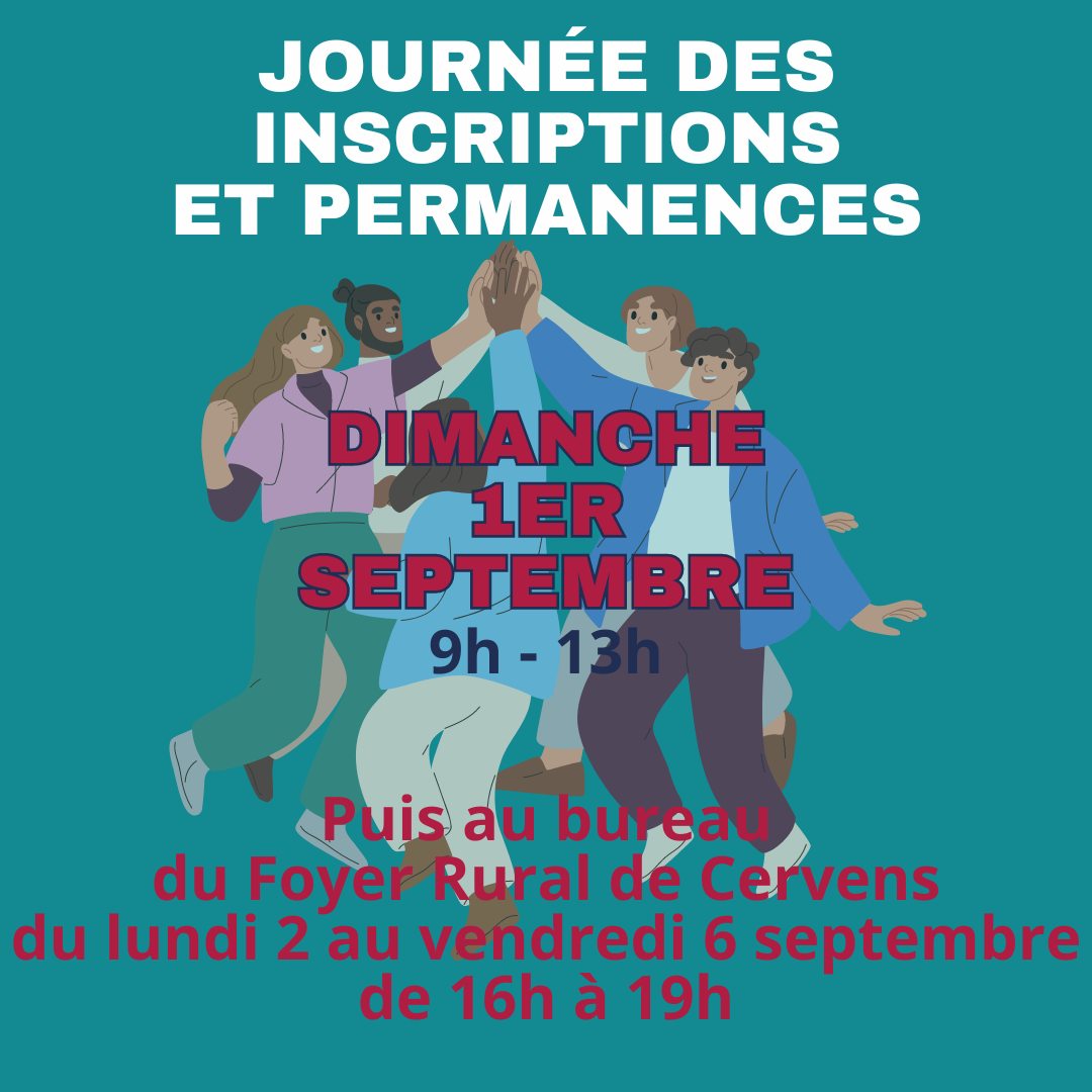 Fin des inscriptions en ligne ce jeudi 22 août !