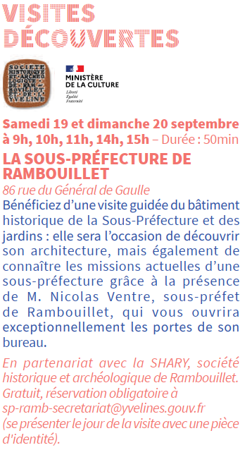 VISITES DECOUVERTES SOUS-PREFECTURE RAMBOUILLET