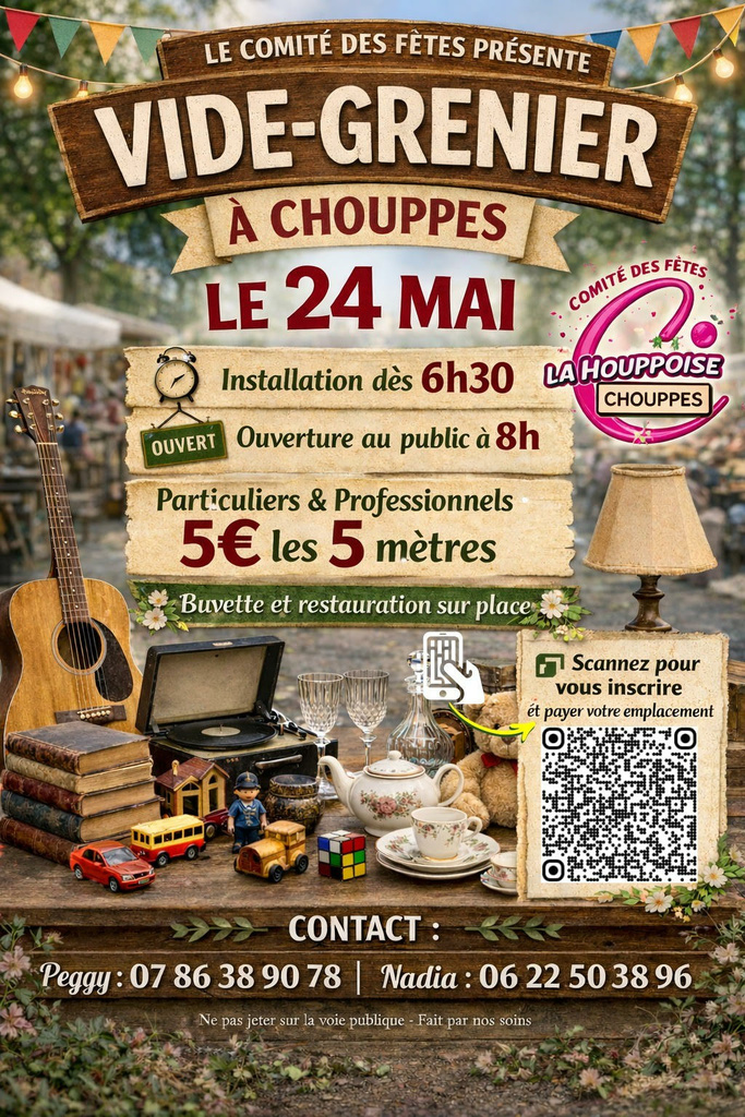 Vide grenier le 24 mai 2026