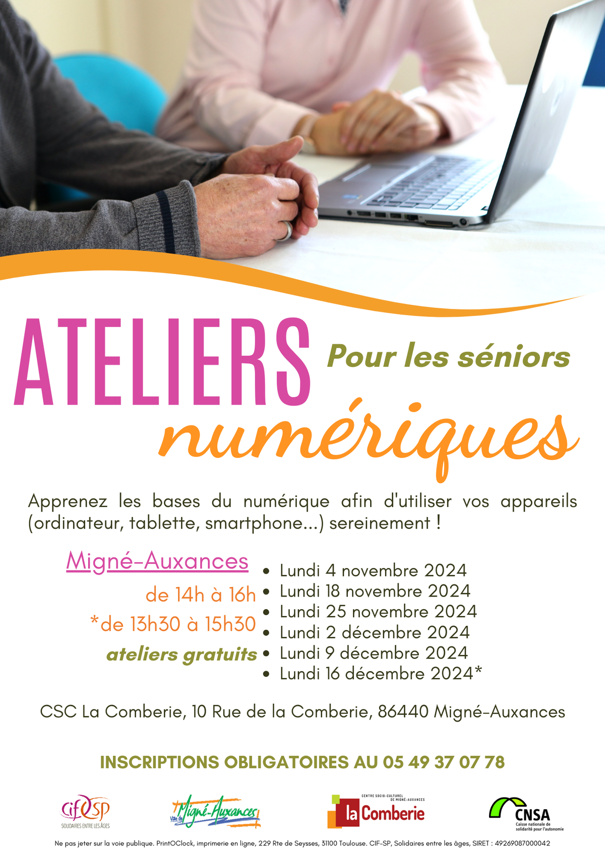 NOUVEAU ! ATELIERS NUMERIQUES POUR LES SENIORS