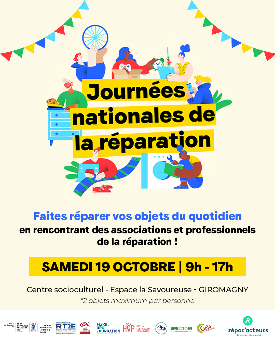 JOURNEE NATIONALE DE LA REPARATION :SAMEDI 19 OCTOBRE 9H-17H